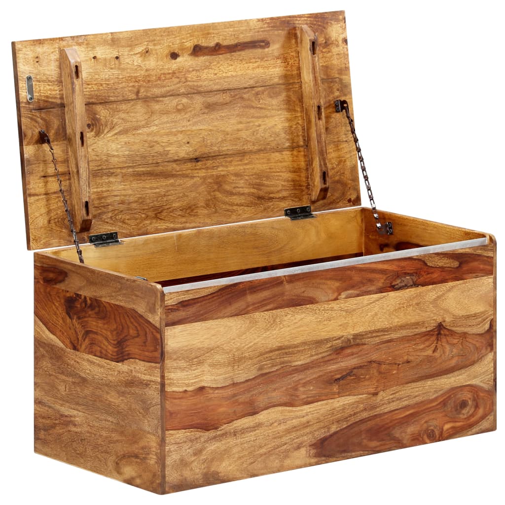 Cassapanca 80x40x40 cm in Legno Massello di Sheesham 248011