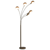 Lampada da Terra 200 cm 5 Bulbi E14 Argento  cod mxl 78277