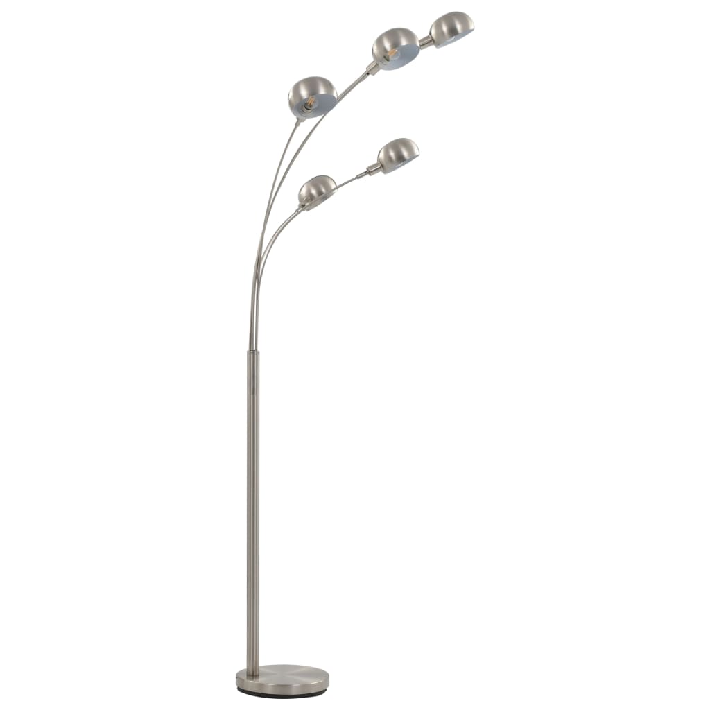 Lampada da Terra 200 cm 5 Bulbi E14 Argento  cod mxl 78277
