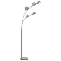 Lampada da Terra 200 cm 5 Bulbi E14 Argento  cod mxl 78277
