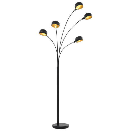 Lampada da Terra 200 cm 5 Bulbi E14 Nero e Oro 282418