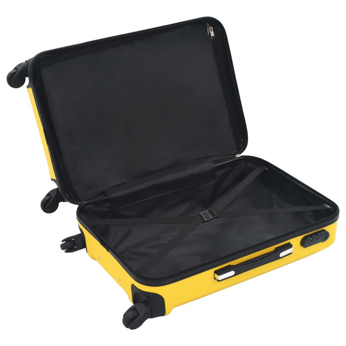 Set Trolley a Custodia Rigida 3 pz Giallo in ABS 91876
