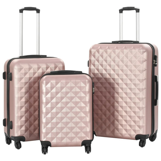 Set Trolley a Custodia Rigida 3 pz Oro Rosa in ABS cod mxl 54224