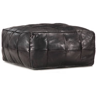 Pouf Nero 60x60x30 cm in Vera Pelle di Capra cod mxl 61232