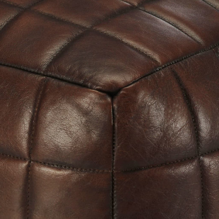 Pouf Marrone Scuro 40x40x40 cm in Vera Pelle di Capra 248136