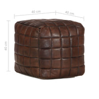 Pouf Marrone Scuro 40x40x40 cm in Vera Pelle di Capra 248136