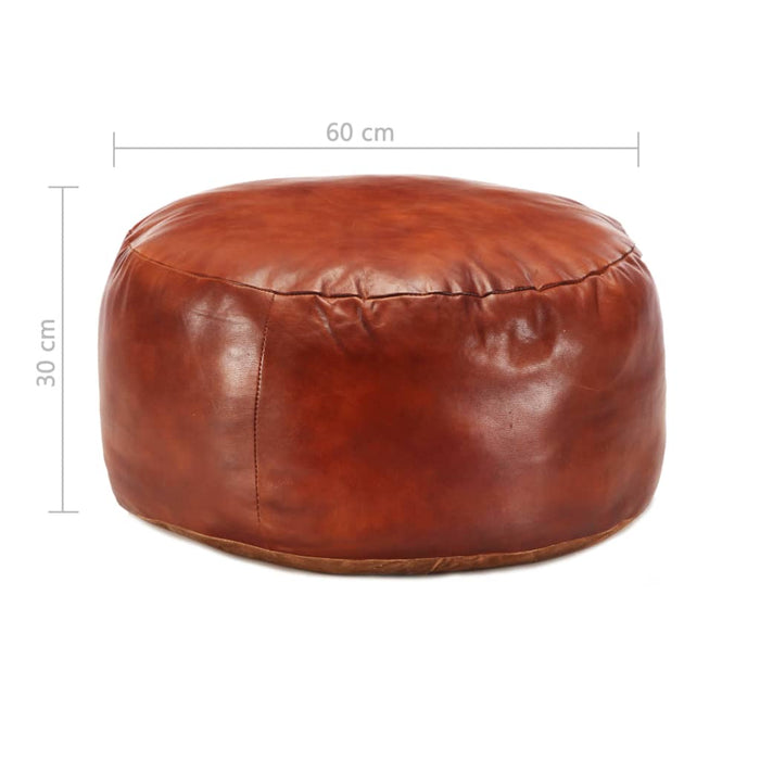 Pouf Tanno 60x30 cm in Vera Pelle di Capracod mxl 82243