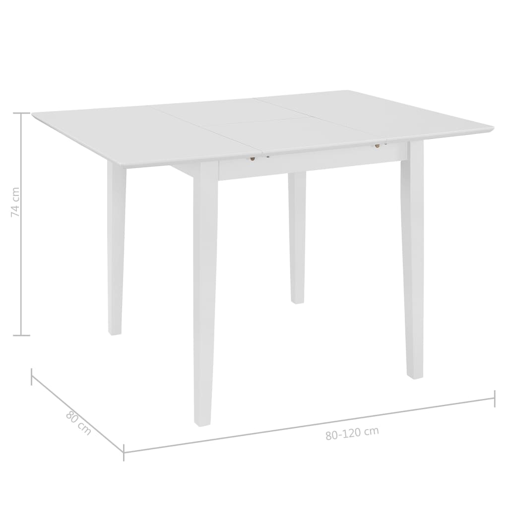 Tavolo da Pranzo Estensibile Bianco (80-120)x80x74 cm in MDF 247626