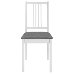 Sedie da Pranzo con Cuscini 4 pz Bianche in Legno Massello cod mxl 12324