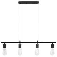 vidaXL Lampada da Soffitto con Lampadine 2 W Nero 80 cm E27