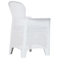 Set Pranzo da Giardino 9 pz in Plastica Stile Rattan Bianco cod mxl 37742