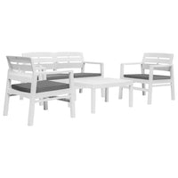 Set Salotto da Giardino 4 pz in Plastica Bianco cod mxl 71161