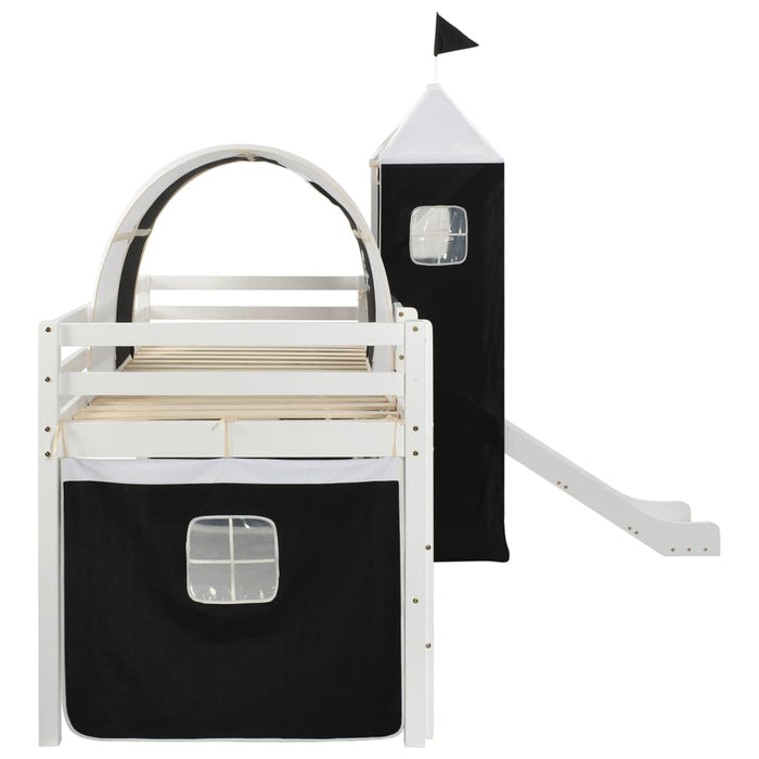 Letto a Castello per Bambini Scivolo e Scala in Pino 97x208cm 282709