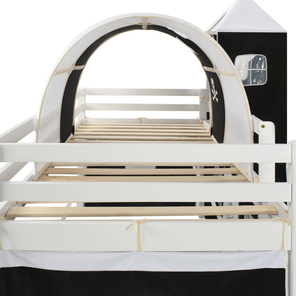 Letto a Castello per Bambini Scivolo e Scala in Pino 97x208cm 282709
