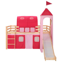 Letto a Castello per Bambini Scivolo e Scala in Pino 208x230 cm 282712