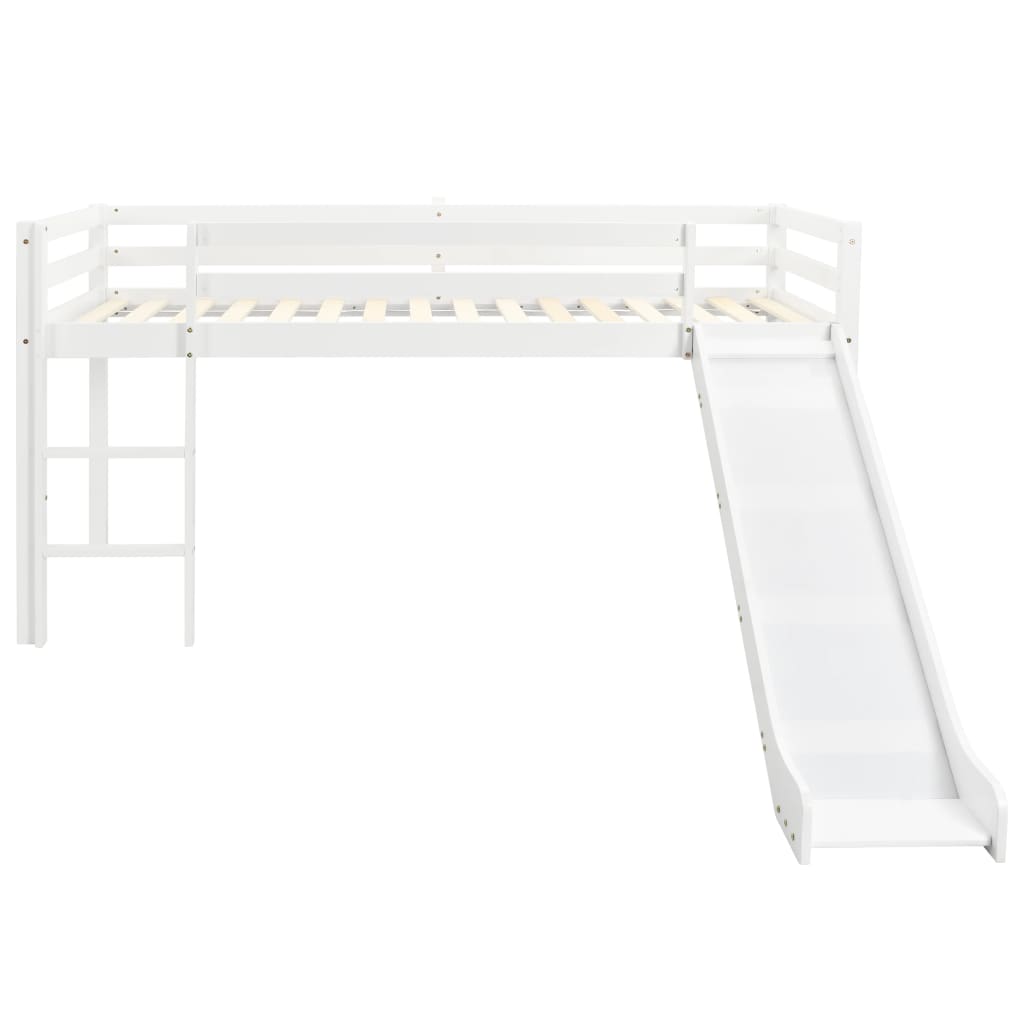 Letto a Castello per Bambini Scivolo e Scala in Pino 97x208cm 282713