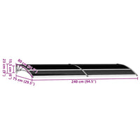 Pensilina per Porta Nera 240x75 cm in PC 144826