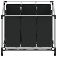 Portabiancheria con 3 Sacchi in Acciaio Nero cod mxl 48661