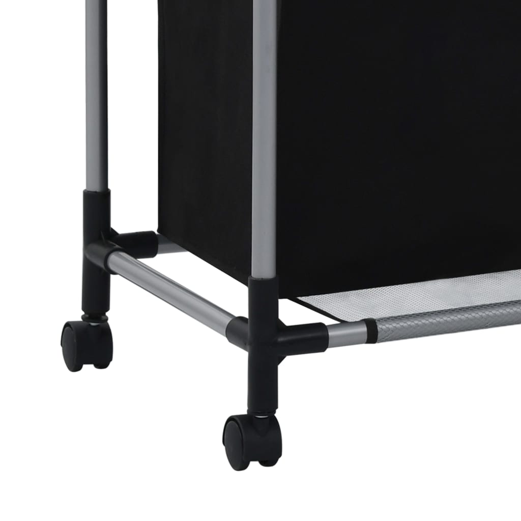 Portabiancheria 96 x 40 cm con 3 sacchi acciaio nero 02_0006120