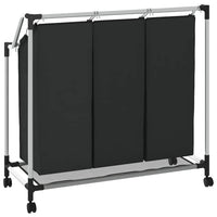 Portabiancheria con 3 Sacchi in Acciaio Nero cod mxl 48661