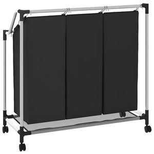 Portabiancheria con 3 Sacchi in Acciaio Nero cod mxl 48661