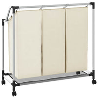 Portabiancheria con 3 Sacchi Crema in Acciaio 282427