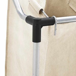 Portabiancheria con 3 Sacchi Crema in Acciaio 282427