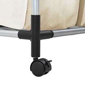 Portabiancheria con 3 Sacchi Crema in Acciaio 282427