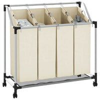 Portabiancheria con 4 Sacchi Crema in Acciaio  cod mxl 51043