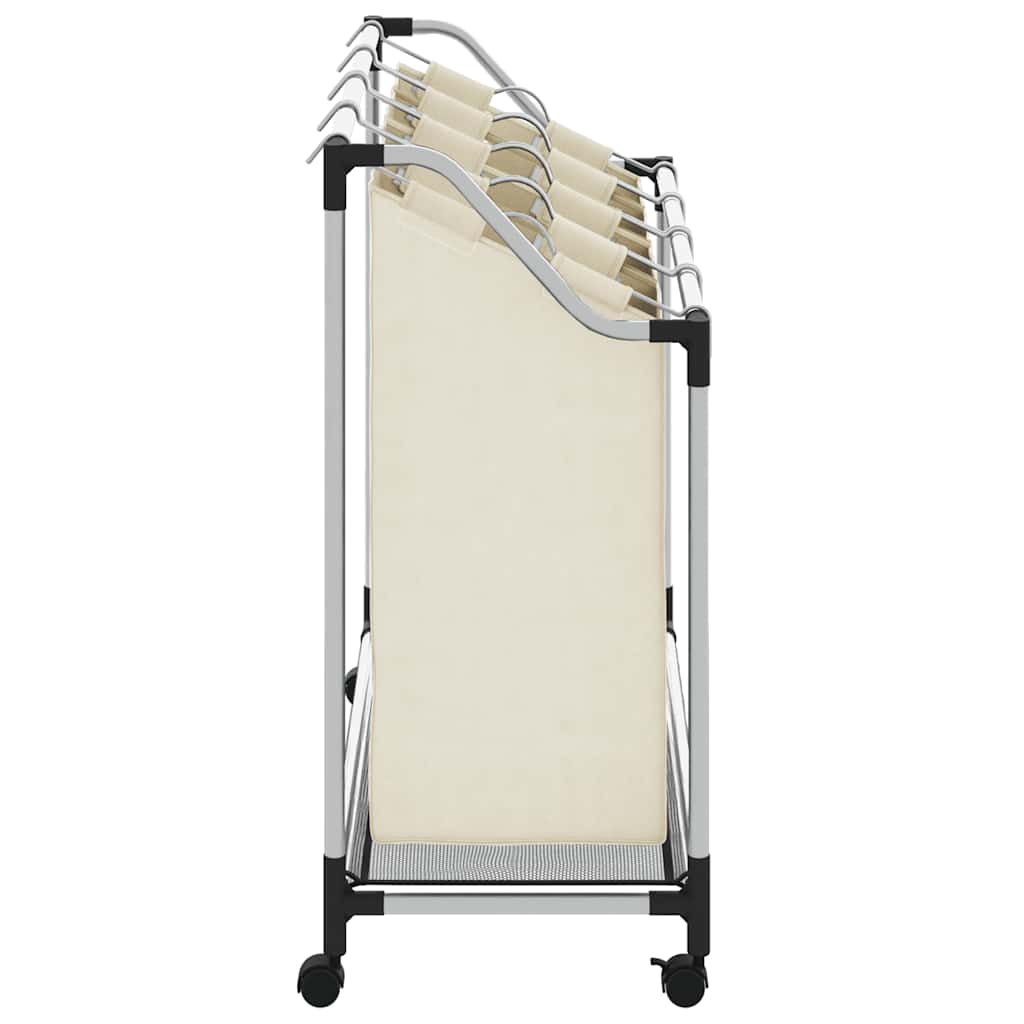 Portabiancheria con 4 Sacchi Crema in Acciaio  cod mxl 51043