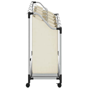 Portabiancheria con 4 Sacchi Crema in Acciaio  cod mxl 51043