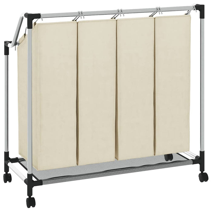 Portabiancheria con 4 Sacchi Crema in Acciaio  cod mxl 51043