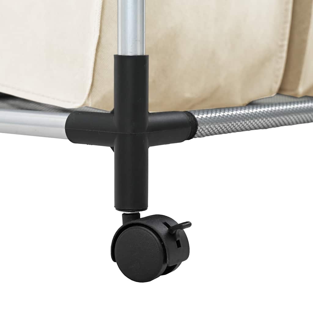 Portabiancheria con 4 Sacchi Crema in Acciaio 282428