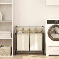 Portabiancheria con 4 Sacchi Crema in Acciaio 282428