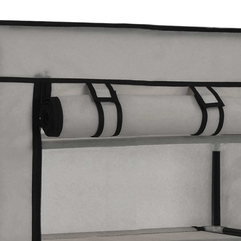 Scarpiera scarpiera mobile portaoggetti ingresso corridoio soggiorno con coperchio 58 x 28 x 106 cm Tessuto grigio 02_0021411