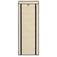 Scarpiera con Rivestimento in Tessuto Crema 57x29x162 cm 282431