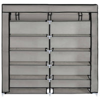 Scarpiera scarpiera mobile portaoggetti ingresso corridoio soggiorno con coperchio 115 x 28 x 110 cm Tessuto grigio 02_0021409