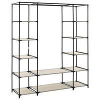 Armadio con Scomparti e Aste Crema 150x45x176 cm in Tessuto cod mxl 74058