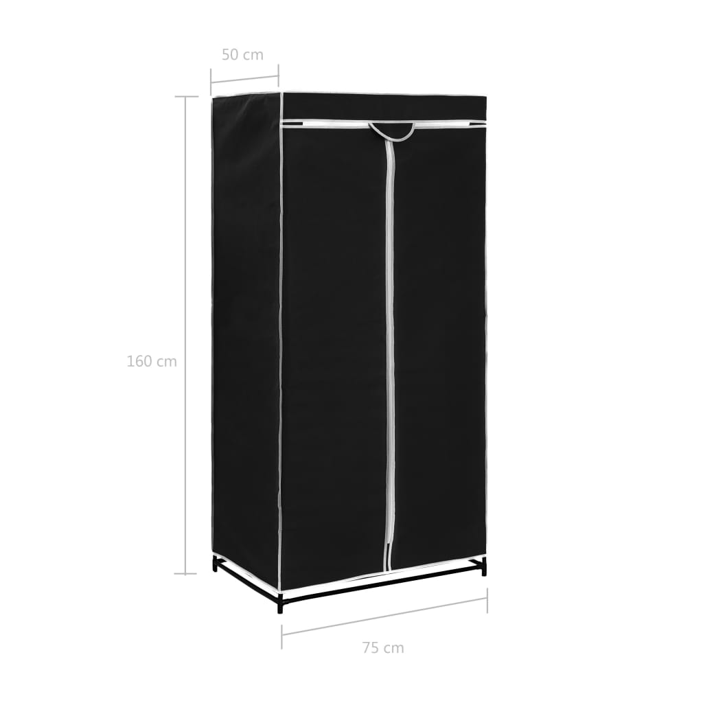 Armadio 2 pz Nero 75x50x160 cm 282441