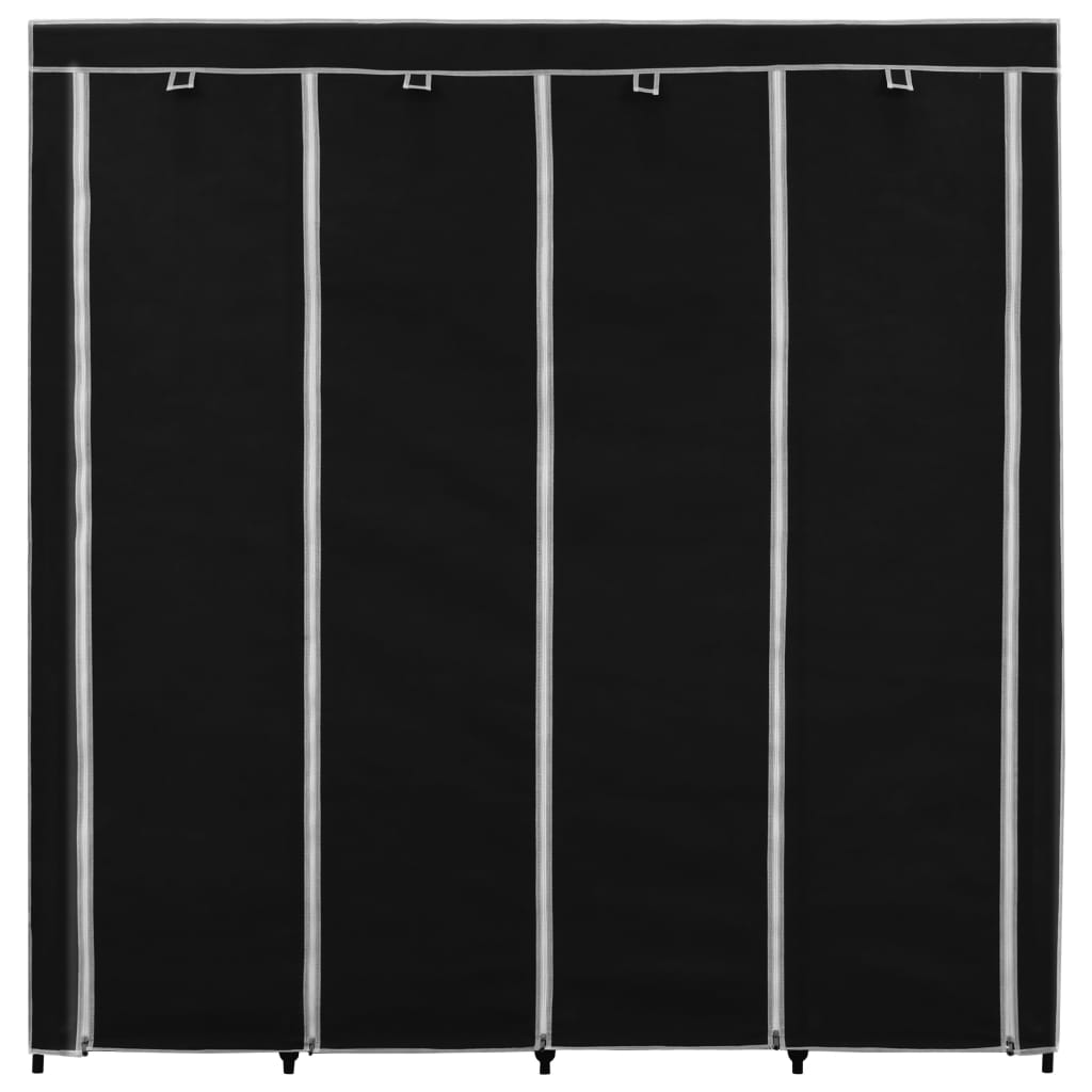 Guardaroba con 4 Scomparti Nero 175x45x170 cm cod mxl 66121