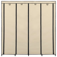 Guardaroba con 4 Scomparti Crema 175x45x170 cm 282447