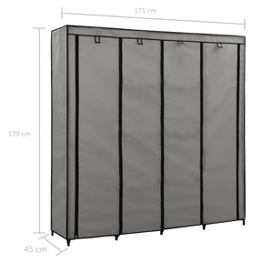 Guardaroba con 4 Scomparti Grigio 175x45x170 cm cod mxl 67314