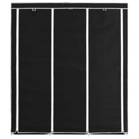 Armadio con Scomparti e Aste Nero 150x45x175 cm in Tessuto cod mxl 71356