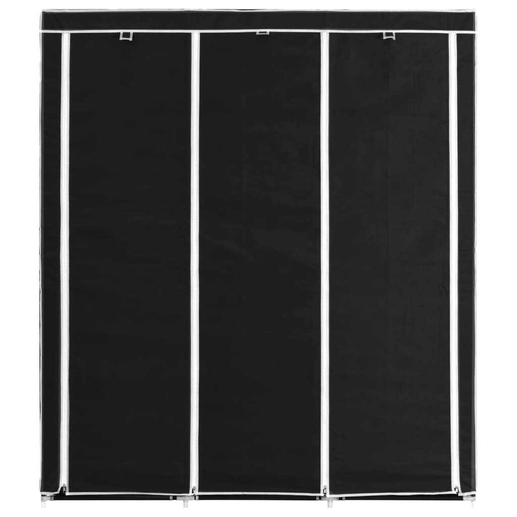 Armadio con Scomparti e Aste Nero 150x45x175 cm in Tessuto 282453