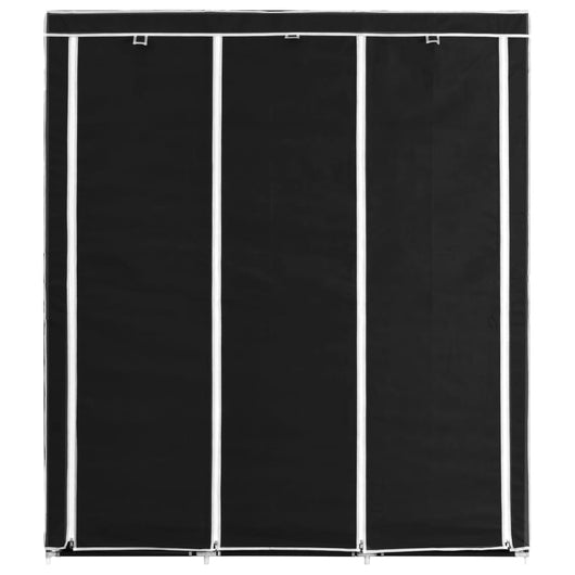 Armadio con Scomparti e Aste Nero 150x45x175 cm in Tessuto 282453