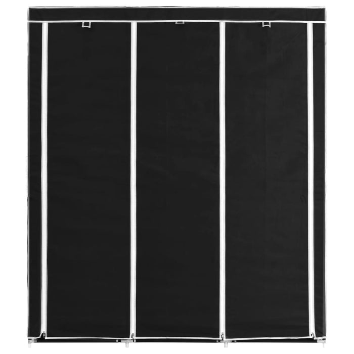 Armadio con Scomparti e Aste Nero 150x45x175 cm in Tessuto 282453