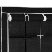 Armadio con Scomparti e Aste Nero 150x45x175 cm in Tessuto cod mxl 71356