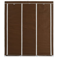 Armadio con Scomparti e Aste Marrone 150x45x175 cm in Tessuto cod mxl 72698