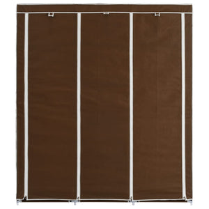 Armadio con Scomparti e Aste Marrone 150x45x175 cm in Tessuto cod mxl 72698