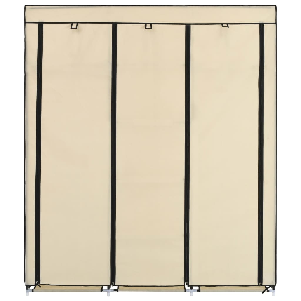 Armadio con Scomparti e Aste Crema 150x45x175 cm in Tessutocod mxl 130107